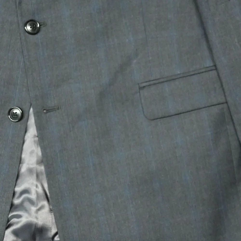 Michael Kors 18H 38S Gray Windowpane 100% Wool Boys Mens Suit Jacket Blazer Coat